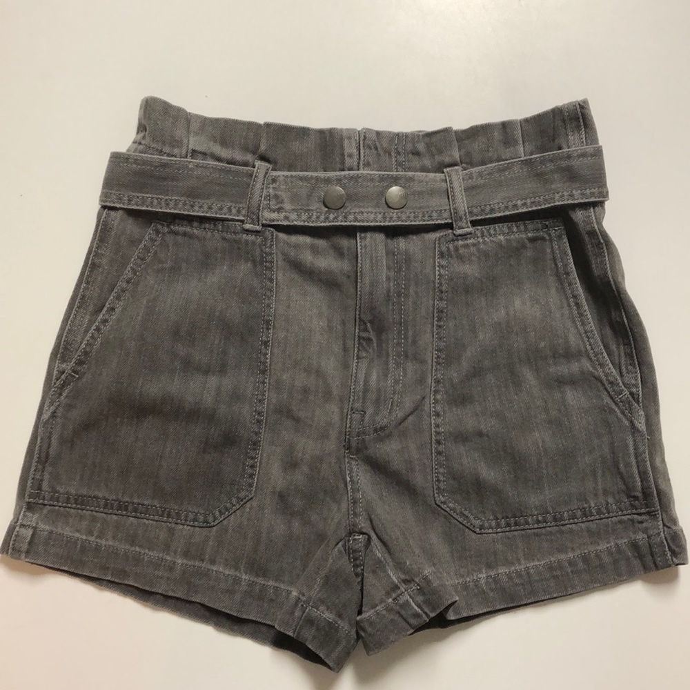 Madewell Denim Snap-Belt Paperbag Shorts. NWT